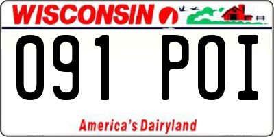 WI license plate 091POI