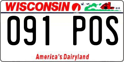 WI license plate 091POS