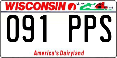 WI license plate 091PPS