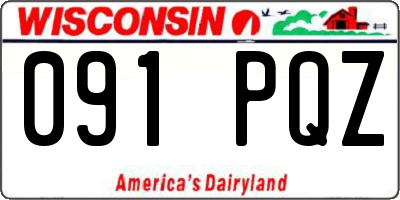 WI license plate 091PQZ
