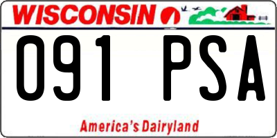 WI license plate 091PSA