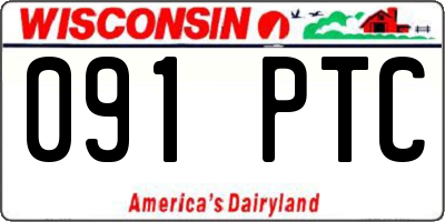 WI license plate 091PTC