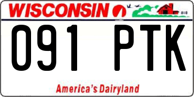WI license plate 091PTK