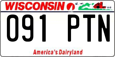 WI license plate 091PTN