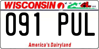 WI license plate 091PUL