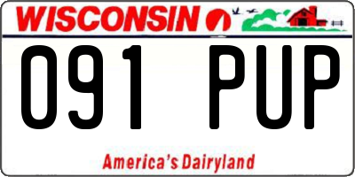WI license plate 091PUP
