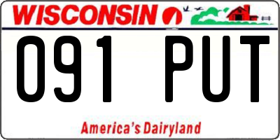 WI license plate 091PUT