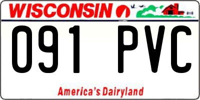 WI license plate 091PVC