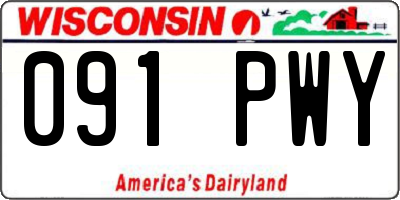 WI license plate 091PWY