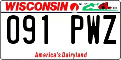 WI license plate 091PWZ