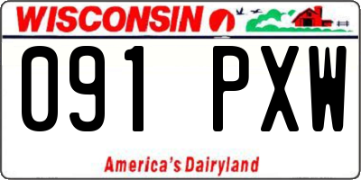 WI license plate 091PXW