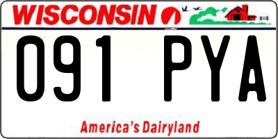 WI license plate 091PYA