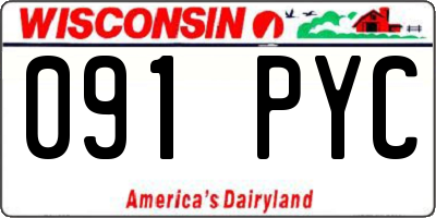 WI license plate 091PYC