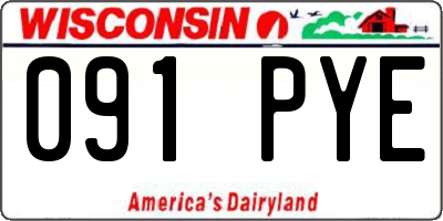 WI license plate 091PYE