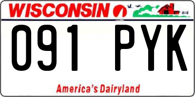 WI license plate 091PYK