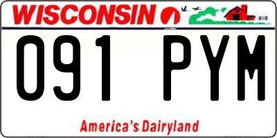 WI license plate 091PYM