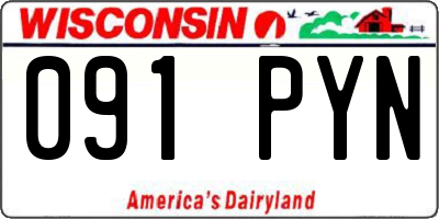WI license plate 091PYN