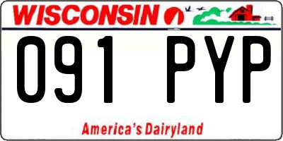 WI license plate 091PYP