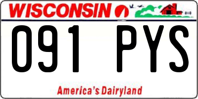 WI license plate 091PYS