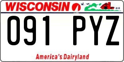 WI license plate 091PYZ