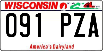 WI license plate 091PZA