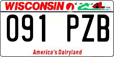 WI license plate 091PZB