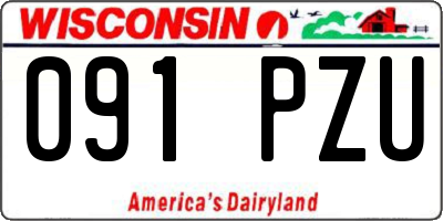 WI license plate 091PZU