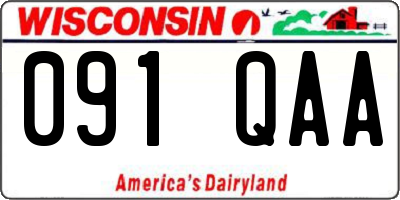 WI license plate 091QAA