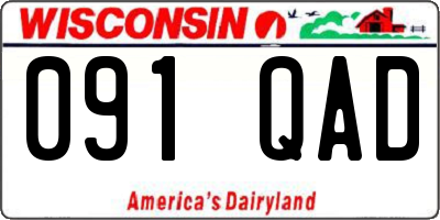 WI license plate 091QAD