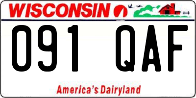 WI license plate 091QAF