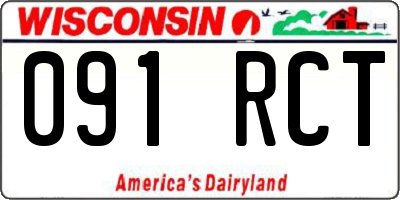 WI license plate 091RCT