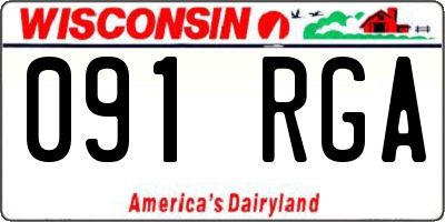 WI license plate 091RGA