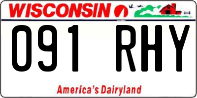 WI license plate 091RHY