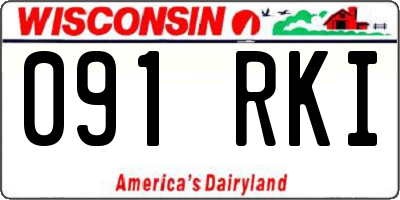 WI license plate 091RKI