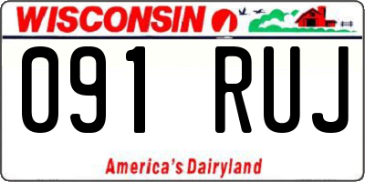 WI license plate 091RUJ