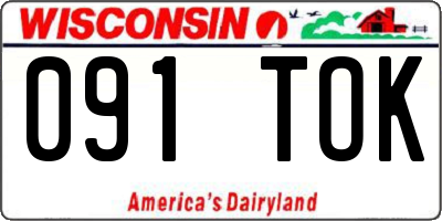 WI license plate 091TOK