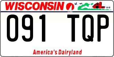 WI license plate 091TQP