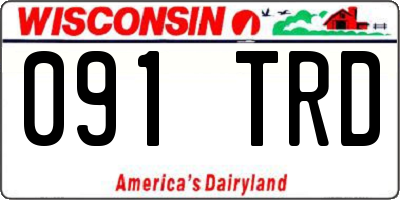 WI license plate 091TRD