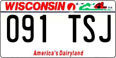 WI license plate 091TSJ