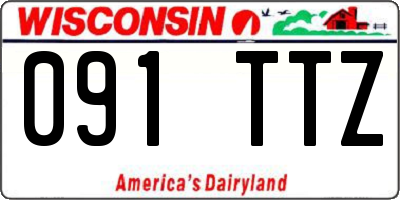 WI license plate 091TTZ