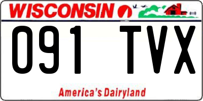WI license plate 091TVX