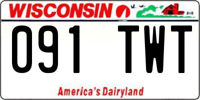 WI license plate 091TWT