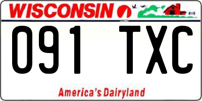 WI license plate 091TXC