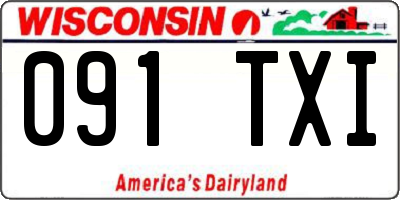 WI license plate 091TXI