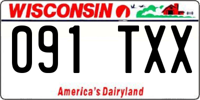 WI license plate 091TXX