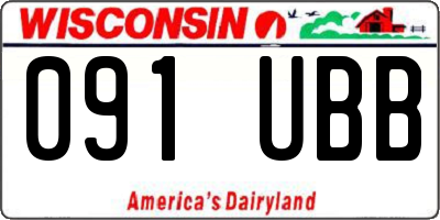 WI license plate 091UBB