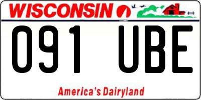 WI license plate 091UBE