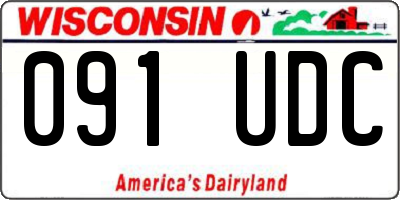 WI license plate 091UDC