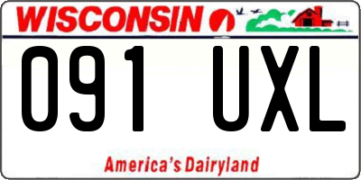WI license plate 091UXL