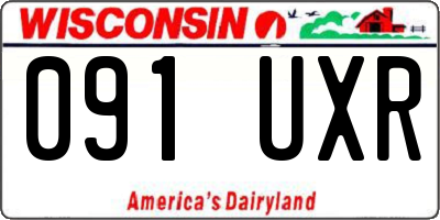 WI license plate 091UXR